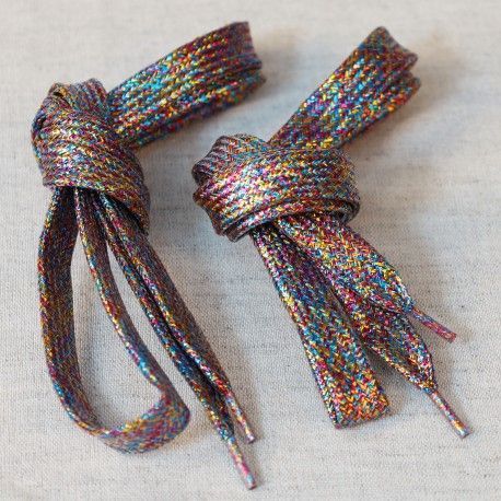 Shoe Laces, Rainbow Metallic