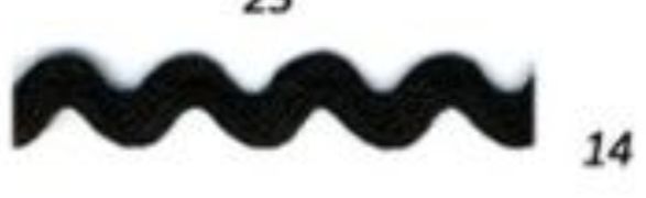 Cotton Ric Rac 10mm Small (assorted colors), by the yard, Color: Black 014