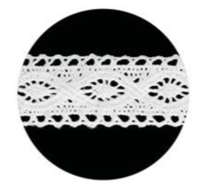 Insertion Lace 20mm White, by the yard