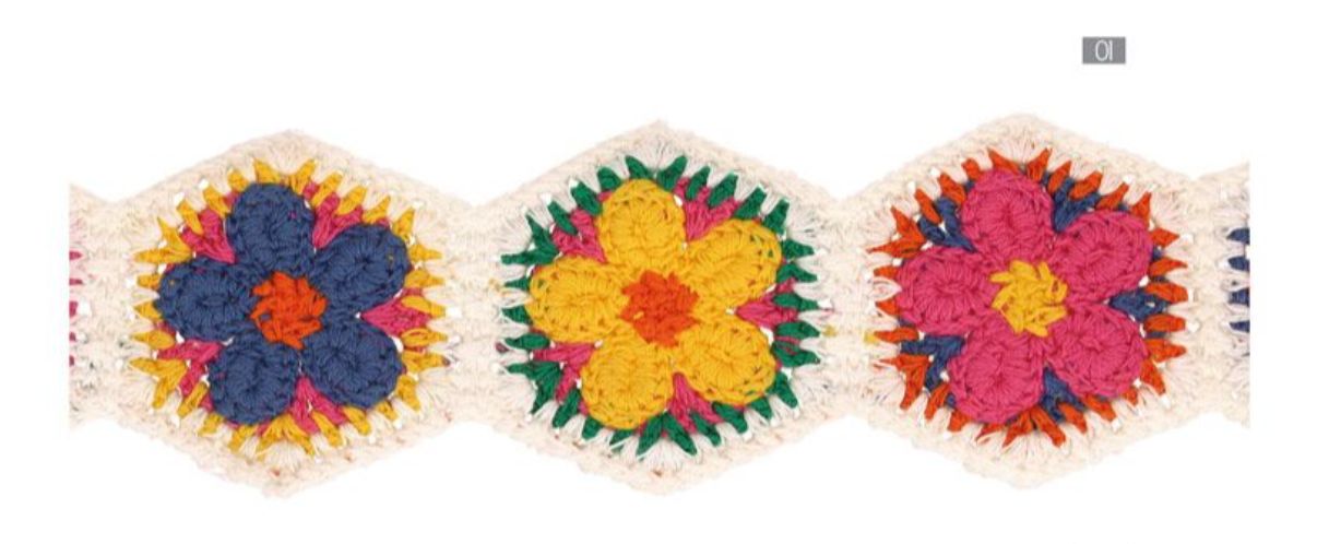 Crochet Flower Cotton Trim 2", by the yard