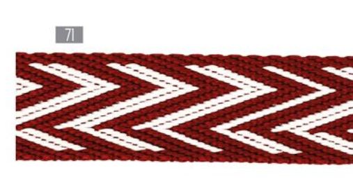 Bicolor Zigzag Webbing 1", Red, by the yard
