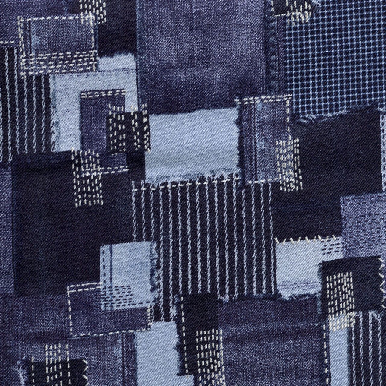 Patchwork Sashiko Denim, Printed Cotton Twill