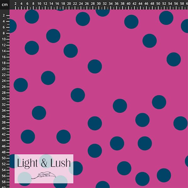 Pink with Navy Dot, Light and Lush Printed Viscose