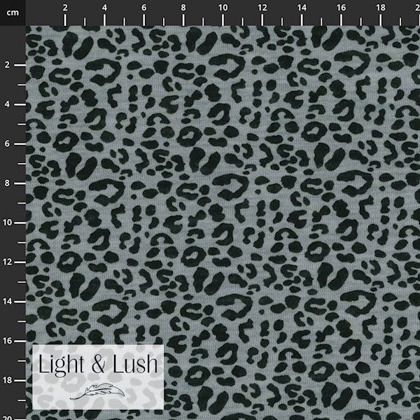Black and Gray Leopard Print, Merino Silk Knit
