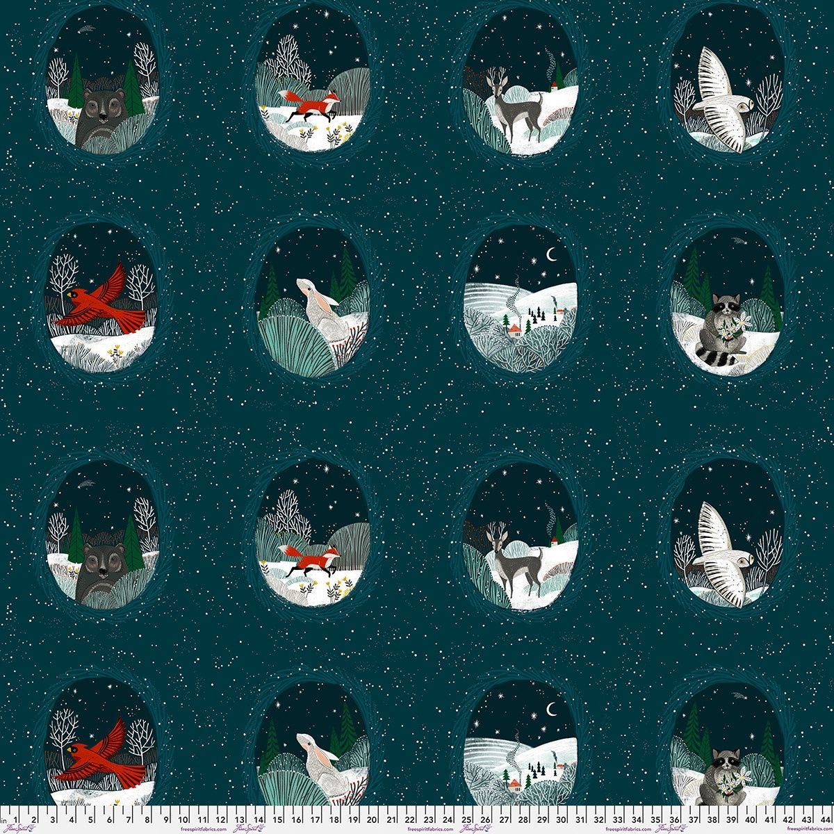 Silent Night Tile, Silent Night, Printed Cotton