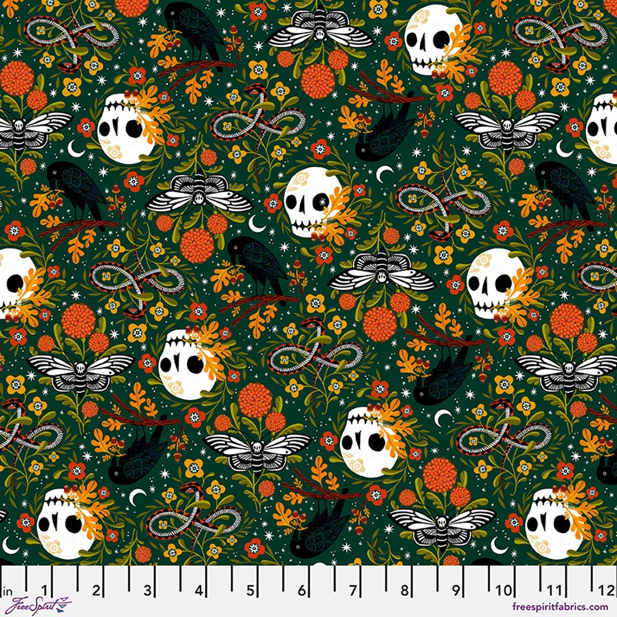 Fright in Hunter, More Than Bones, Printed Cotton