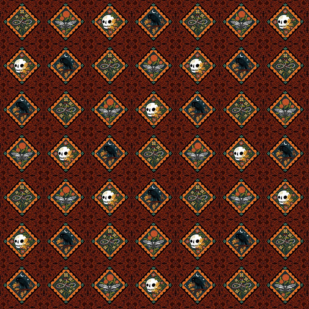More Than Bones Tile, More Than Bones, Printed Cotton