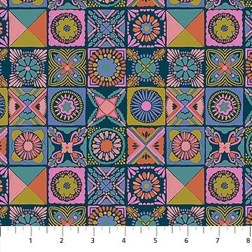 Cottage Kitchen in Navy, Rhapsody, Printed Cotton