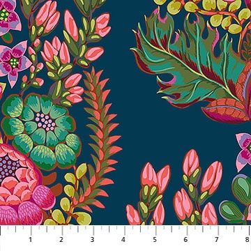 Outstretched in Azure, Rhapsody, Printed Cotton
