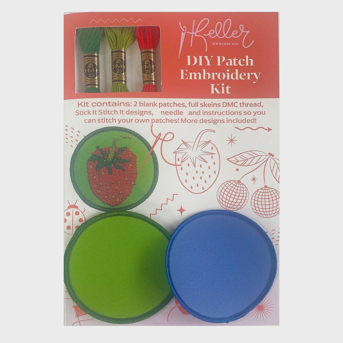 DIY Embroidery Patch Kit, Red Things