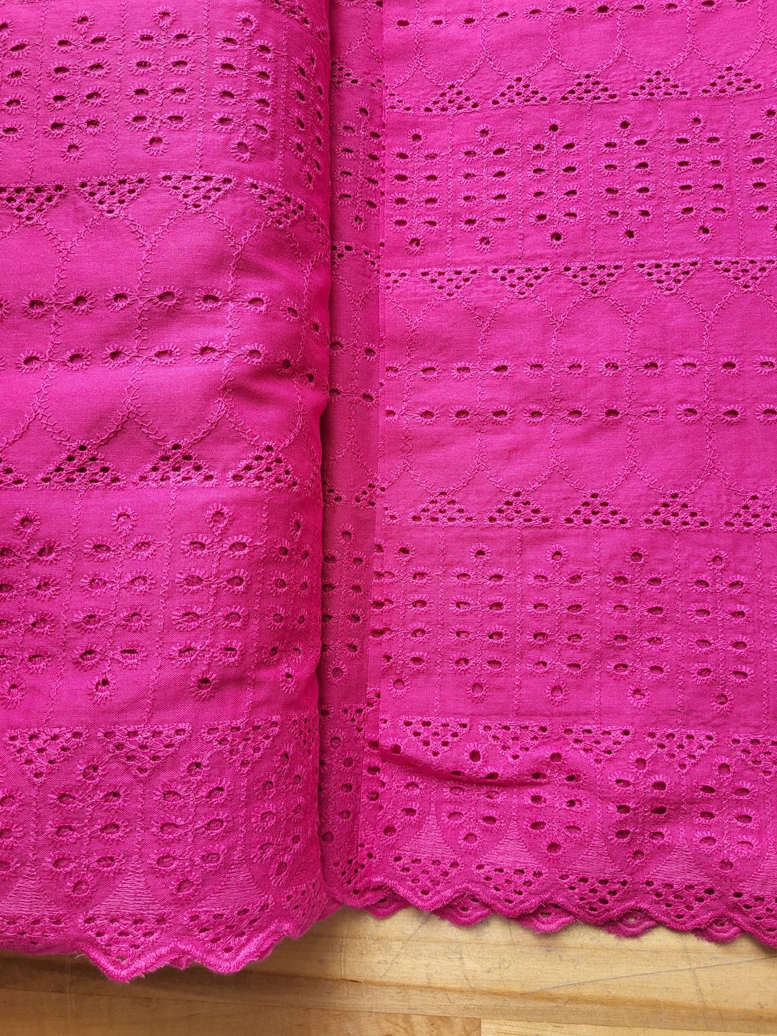 Eyelet Embroidered Cotton, Fuchsia