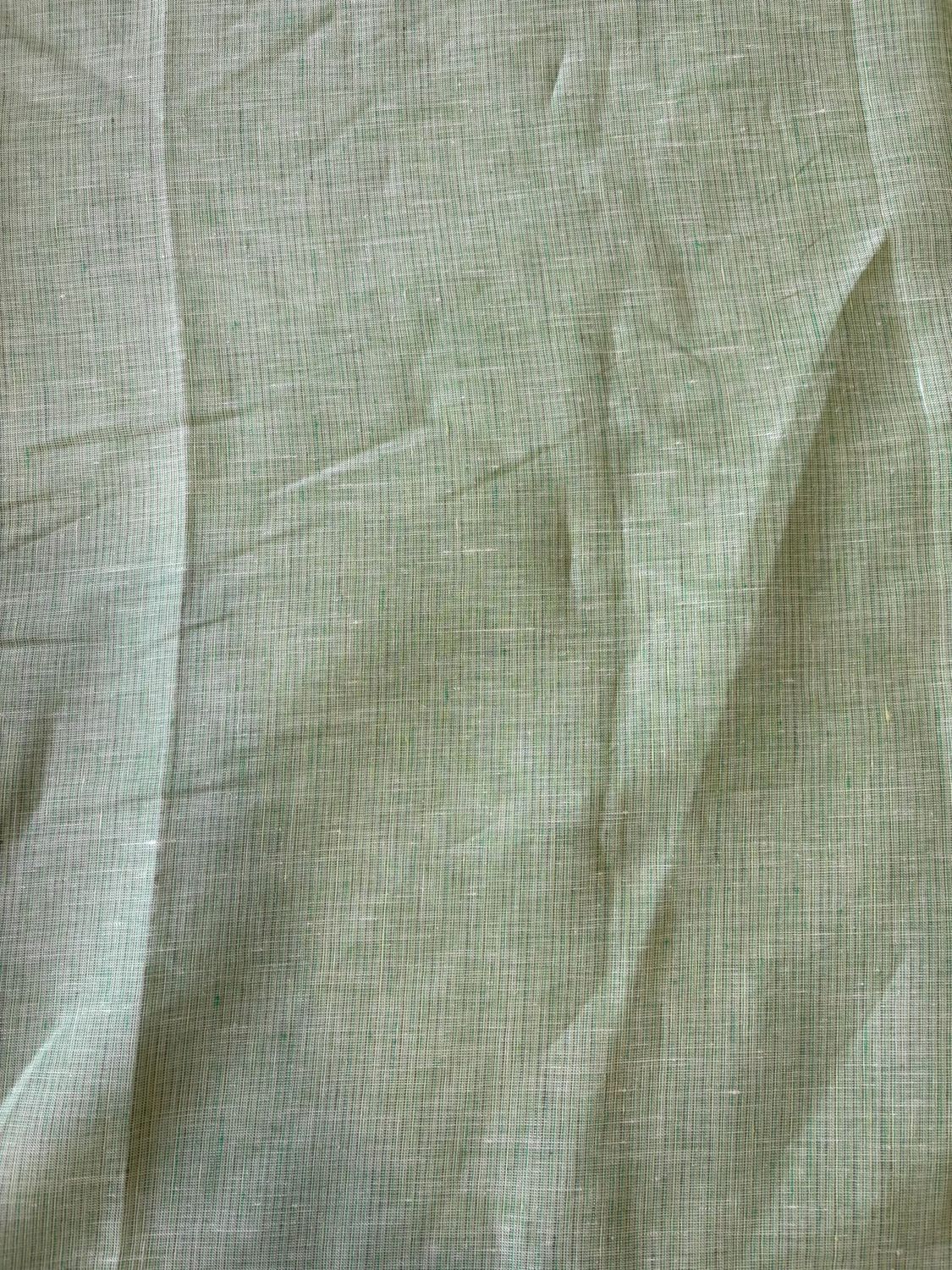 Yarn Dyed Light Green Linen Deadstock