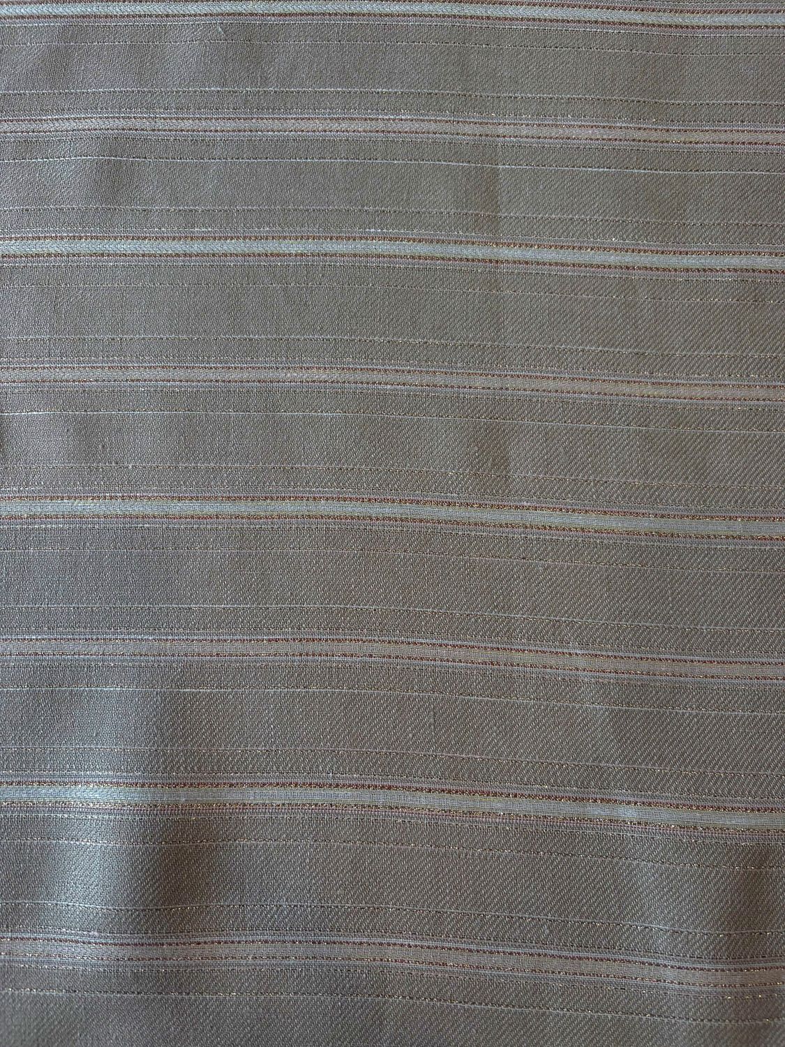 Taupe Metallic Stripe Linen Blend Deadstock