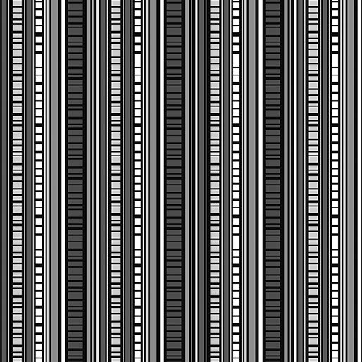 Stitching Lines Graphite, Refresh, Printed Cotton