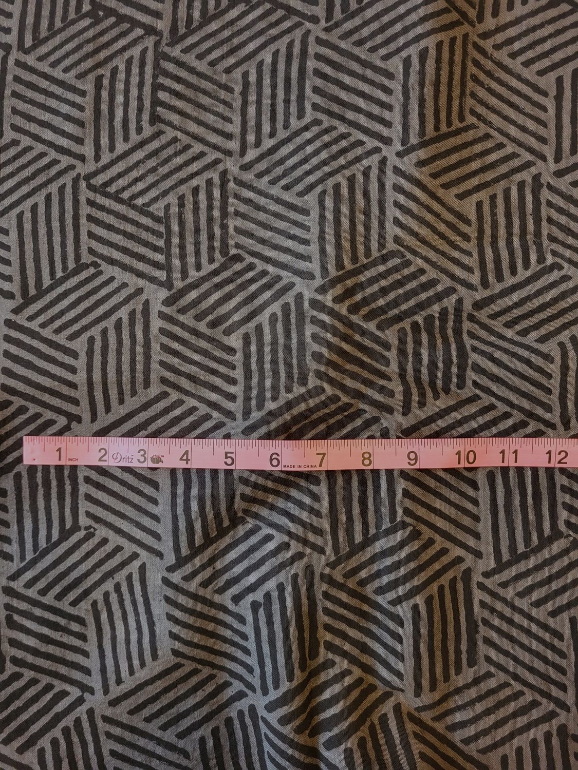 Mud Resist Dye Cotton - Charcoal Geometry