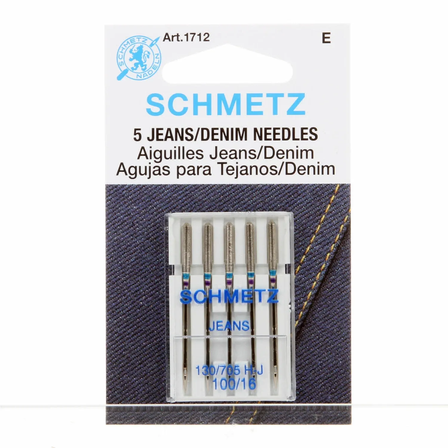 Schmetz Denim Jeans Machine Needle Size 100/16 5pk