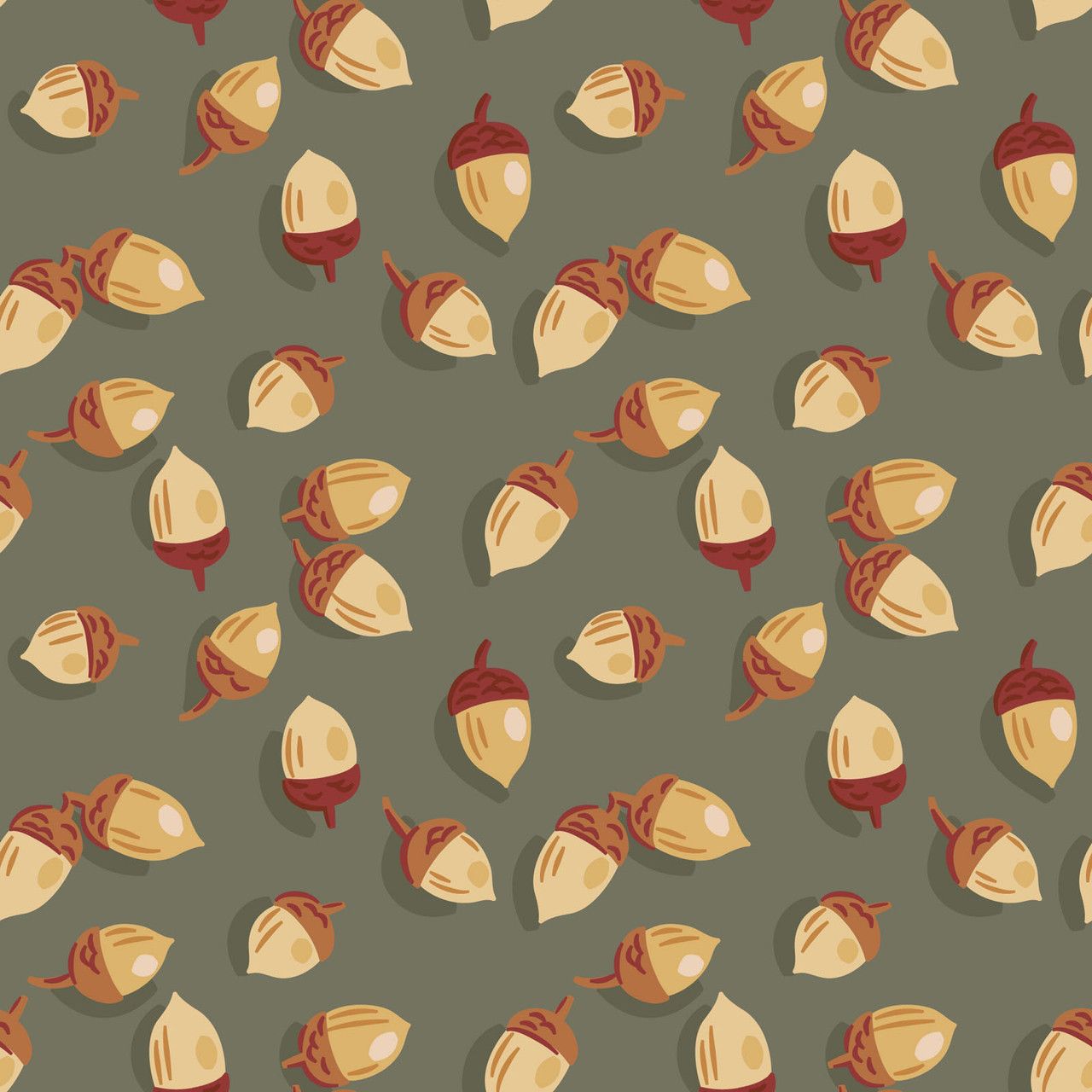 Acorn Cache, Falling Into Autumn, Organic Cotton Print