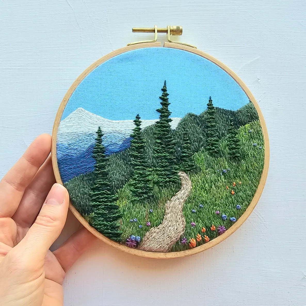 Happy Trails, Landscape Embroidery Kit