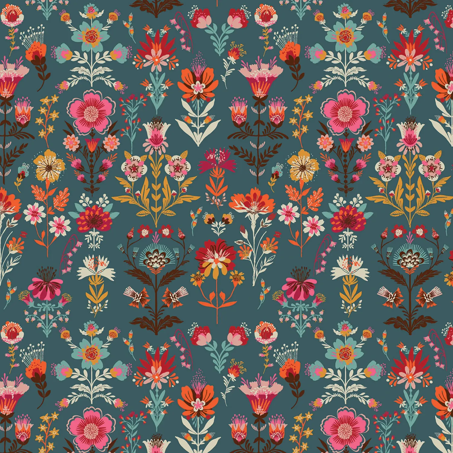 Country Blooms, Fine Folk, Printed Cotton