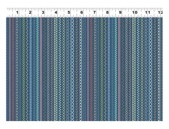 Embroidery Stitch Stripe, The Secret Life of Squirrels, Printed Cotton