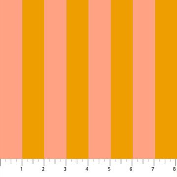 Boleo Stripe in Mango, Tango by Anna Maria, Printed Cotton