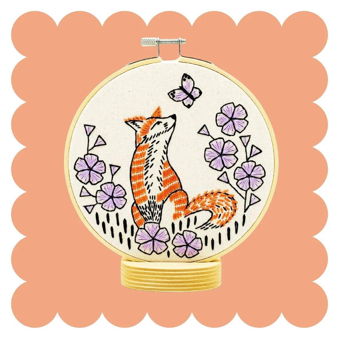 Fox in Phlox, Embroidery Kit, Hook Line &amp; Tinker