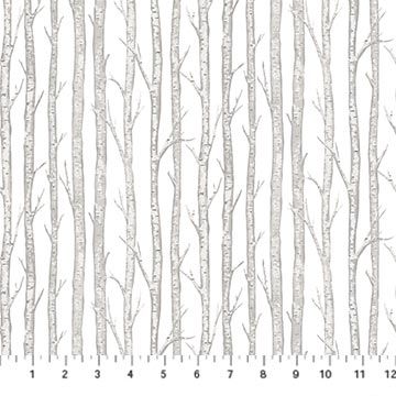 Birch in White, Tanglewood, Printed Cotton