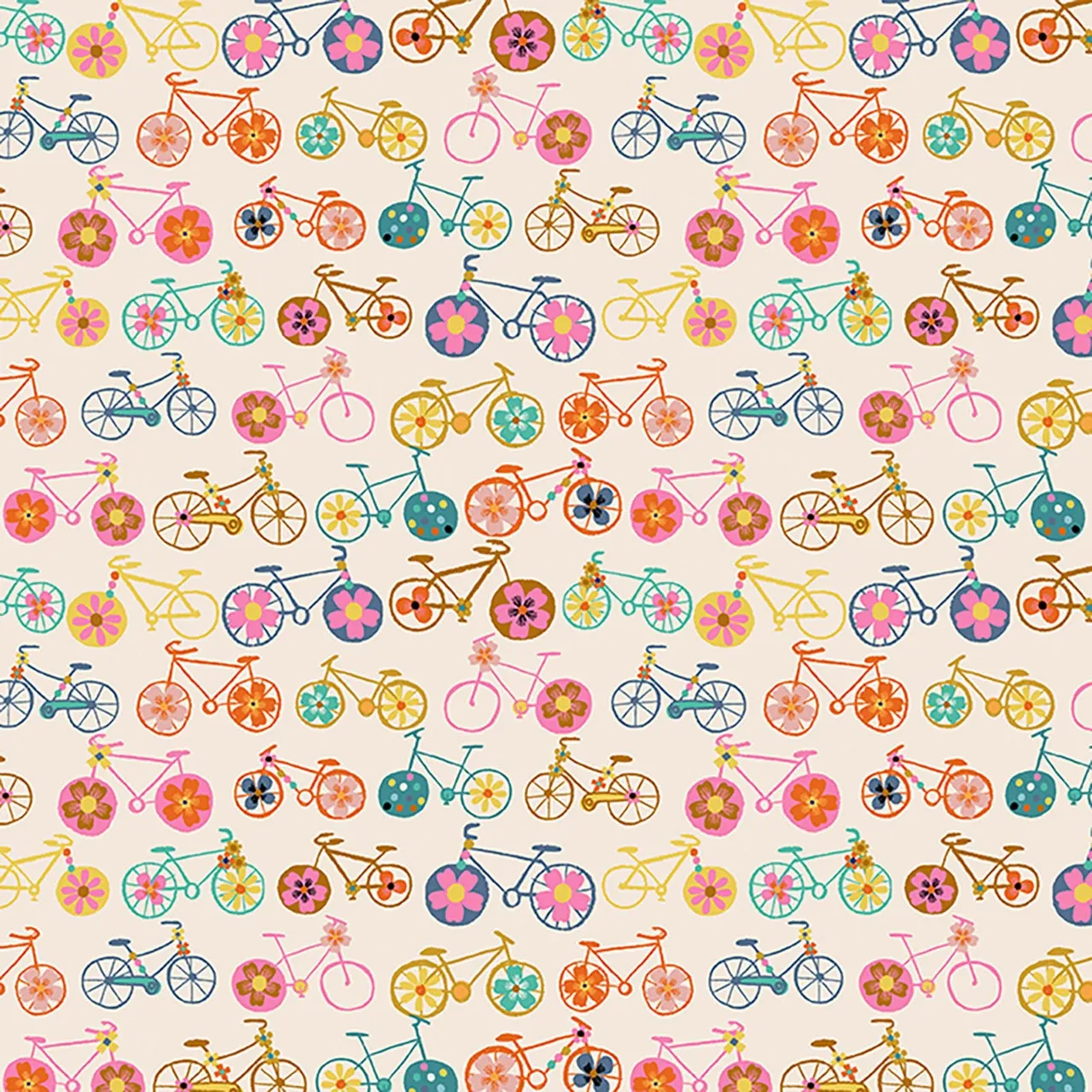 Bicycles, Weekend Away, Printed Cotton
