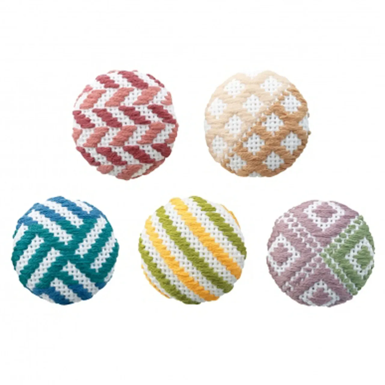 Kogin Wrapped Button Kit (assorted designs), Design: Round Utopia