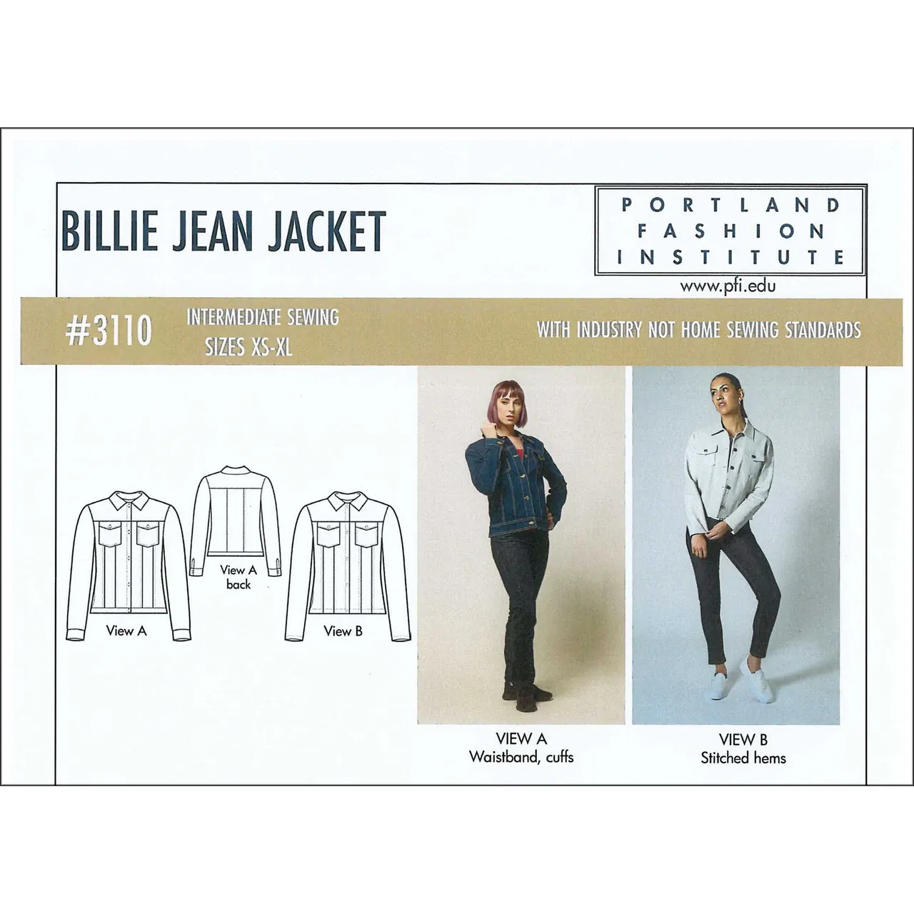 Billie Jean Jacket Pattern, Portland Fashion Institute
