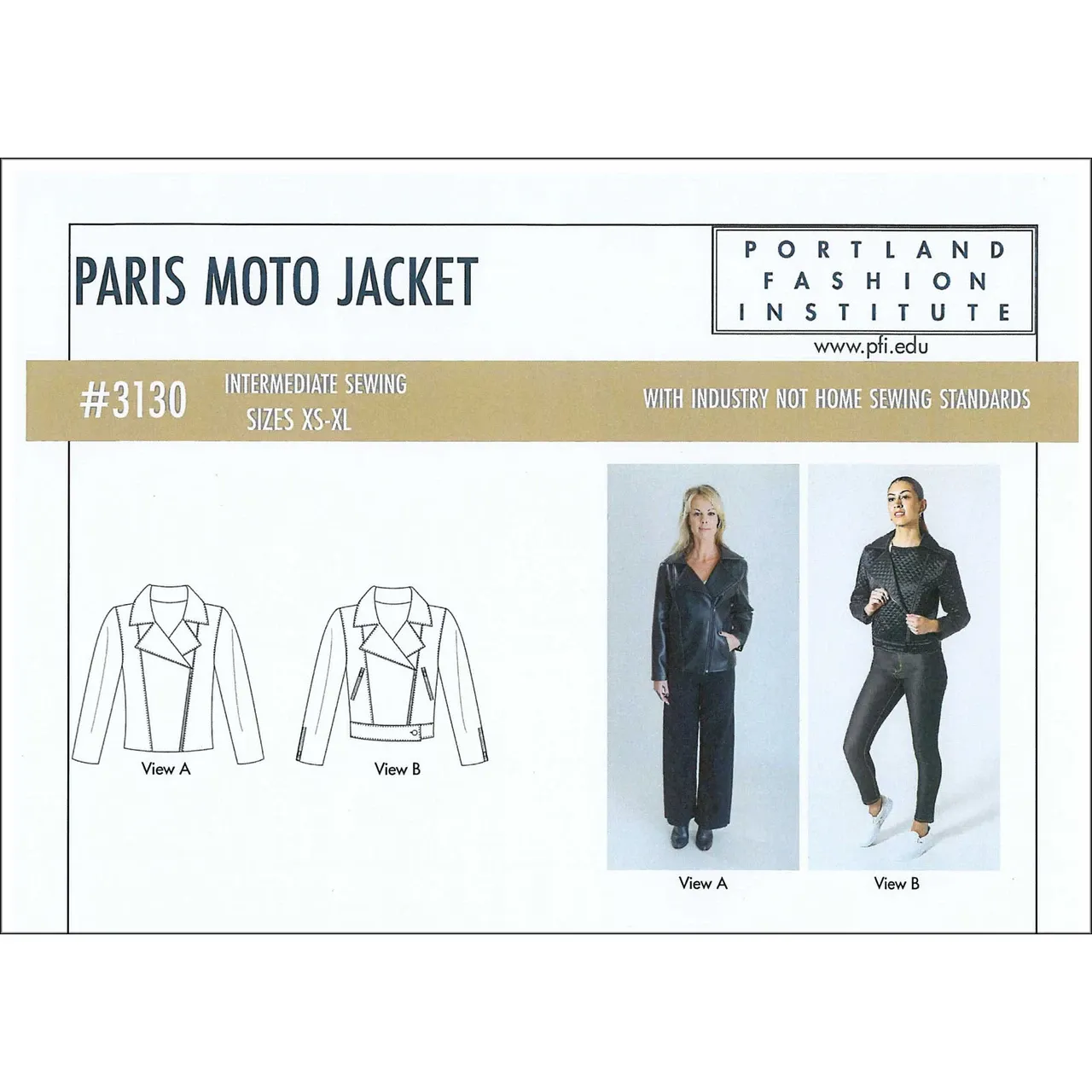 Paris Moto Jacket Pattern, Portland Fashion Institute