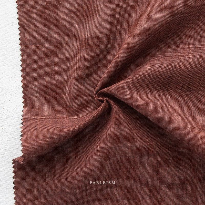 REMNANT 1.125 yds Everyday Chambray Nocturne Garnet Fableism