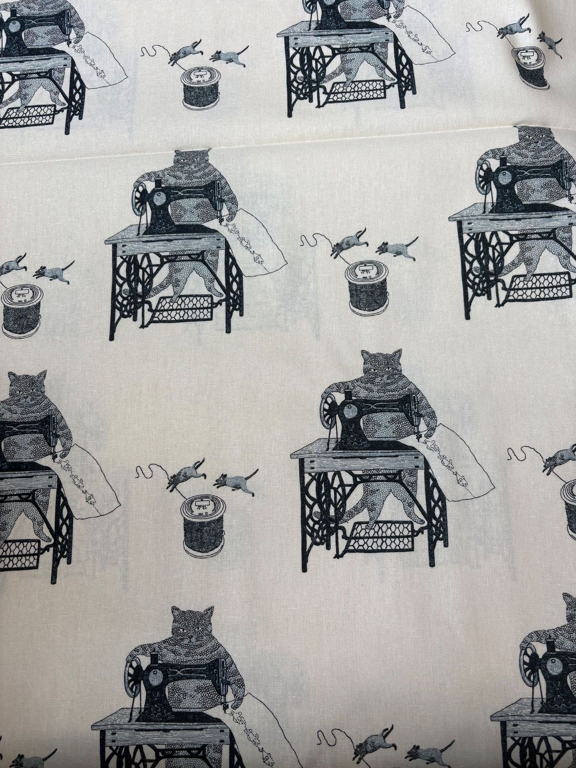Purrfect Stitches, Cotton Linen Canvas, Koizumi Japanese Import