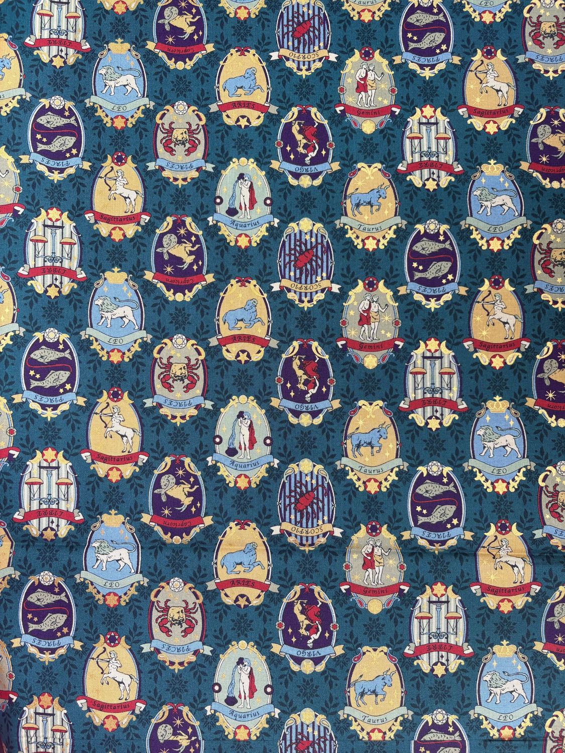 Western Zodiac in Portraits, Cotton Sheeting, Japanese Import