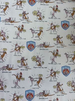 Fighting Kangaroos, Cotton Twill, Japanese Import