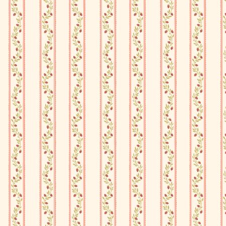 Strawberry Vines in Strawberry Lane, Fairyberry Grove, Cotton Print