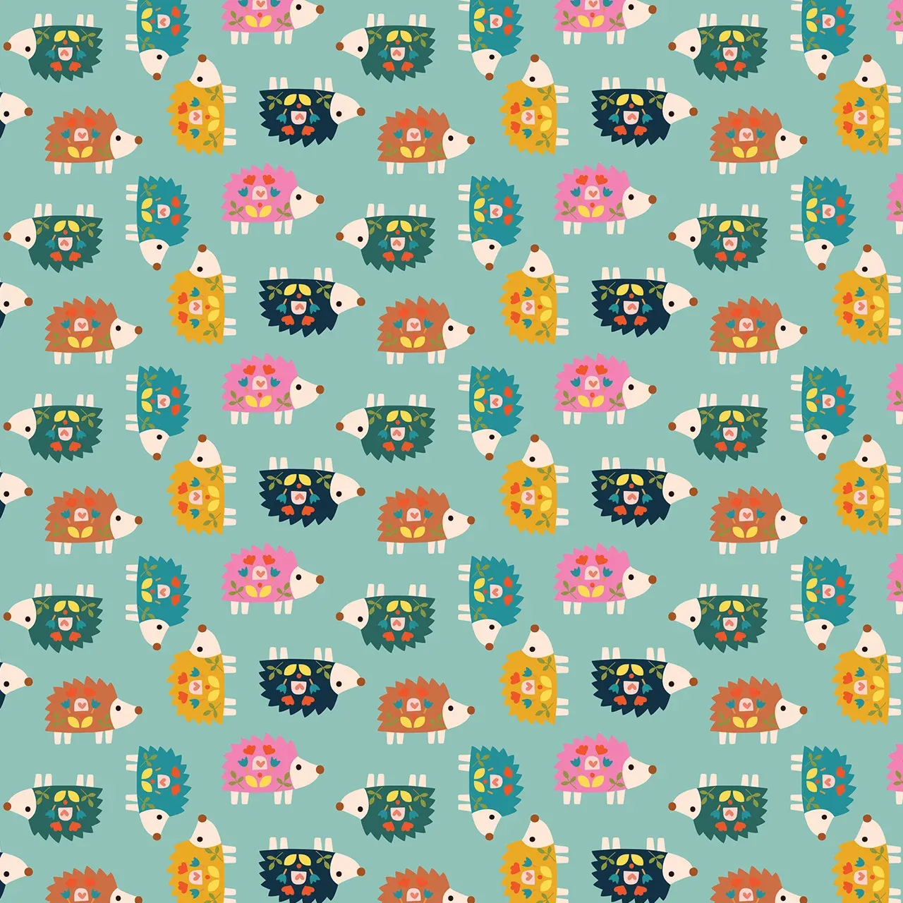 Prickly Pals, Amberwood, Printed Cotton