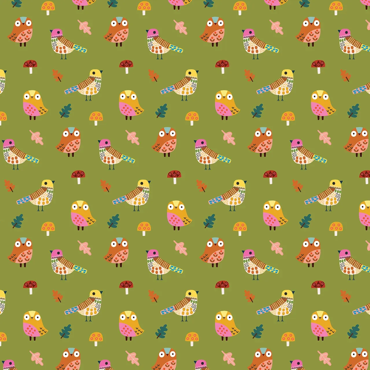Woodland Chorus, Amberwood, Printed Cotton