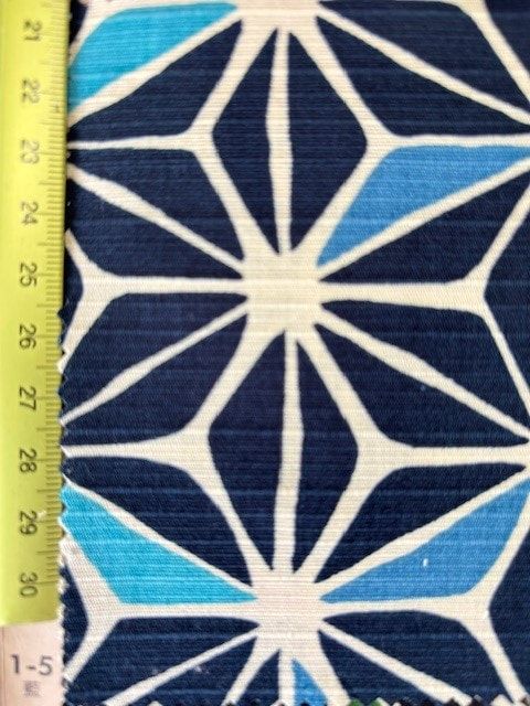 Asanoha, Blue, Cotton Shantung, Japanese Import