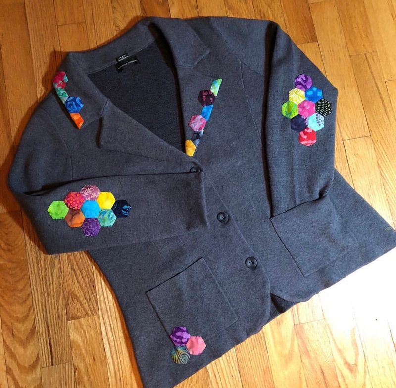 Visible Mending with EPP Hexies with Tracy in Kalamazoo