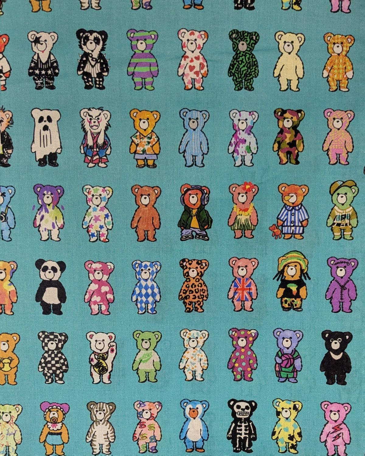 Hokkoh Costume Bears , Light Blue, Cotton lawn