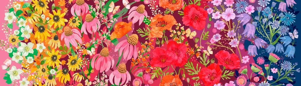 Superbloom Jewel Wildflowers Ombre by Robin Pickens for Moda