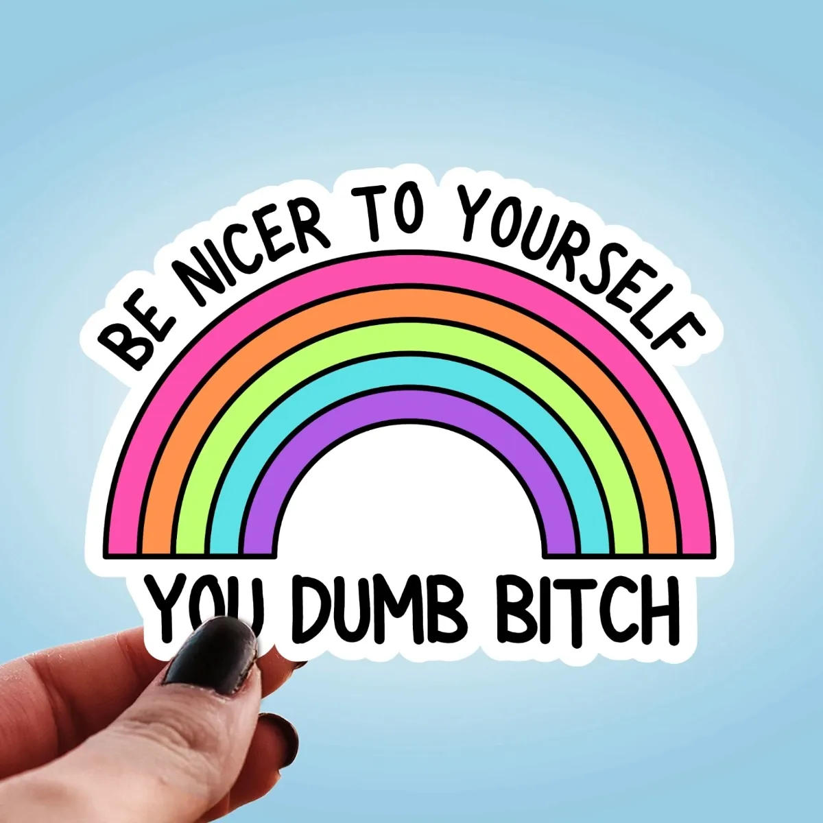 Be Nicer to Yourself, Glitter Vinyl Sticker