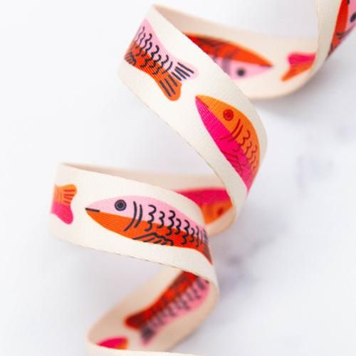 Sardines in Pink, 1" Webbing, Ruby Star Society