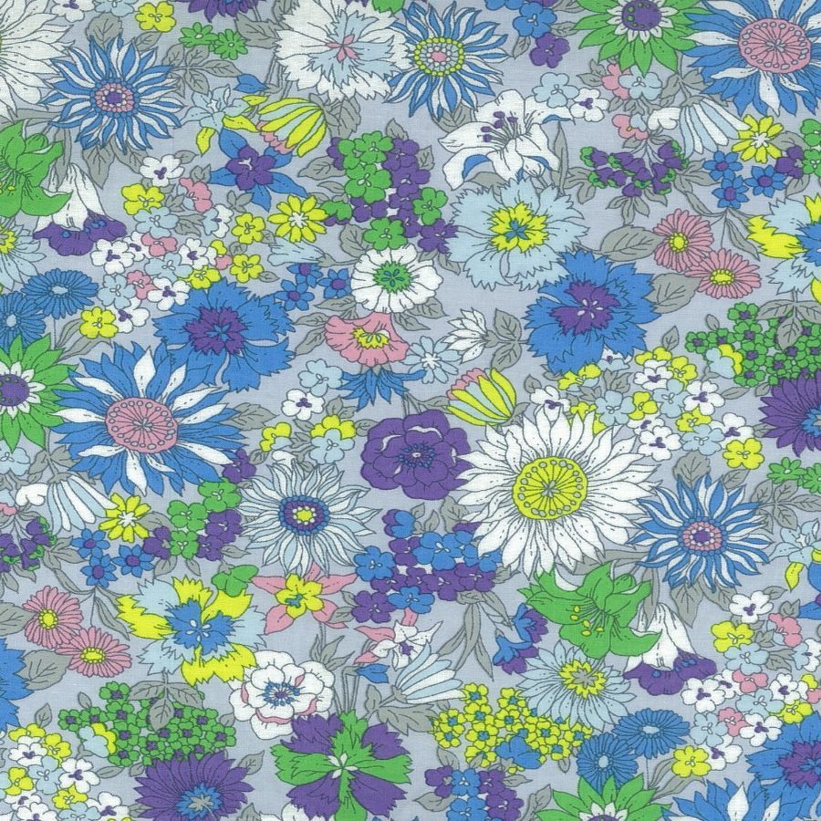 Kokka Flownny Cotton Lawn - Subdued Wildflower