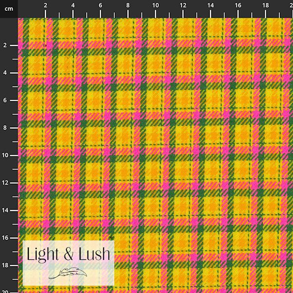 Yellow Plaid, Light and Lush 100% Wool