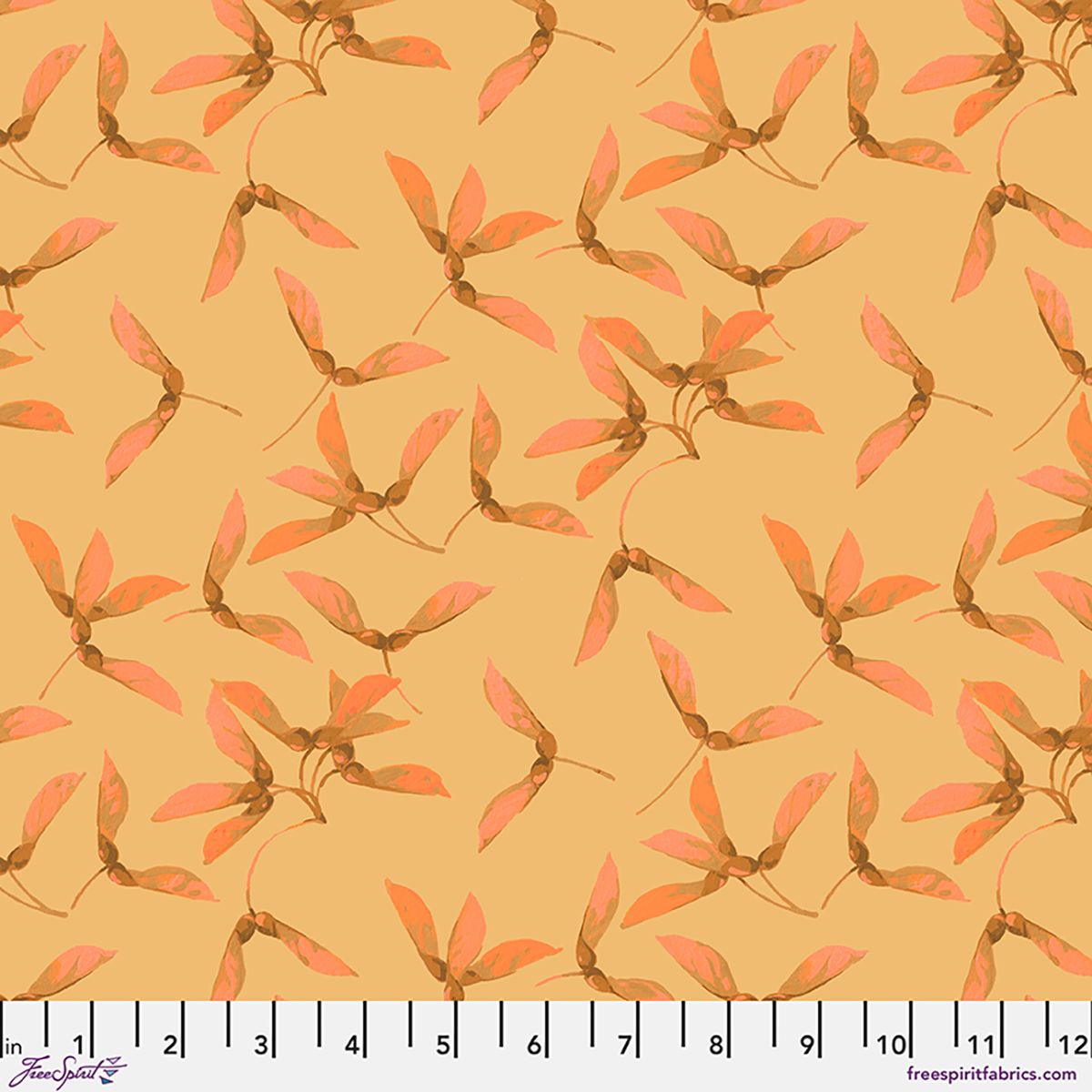 Whirlygigs in Straw, Golden Harvest Printed Cotton