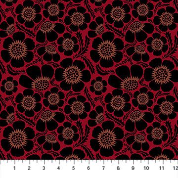 Prickly in Scarlet, Clean Cut Cotton by Anna Maria