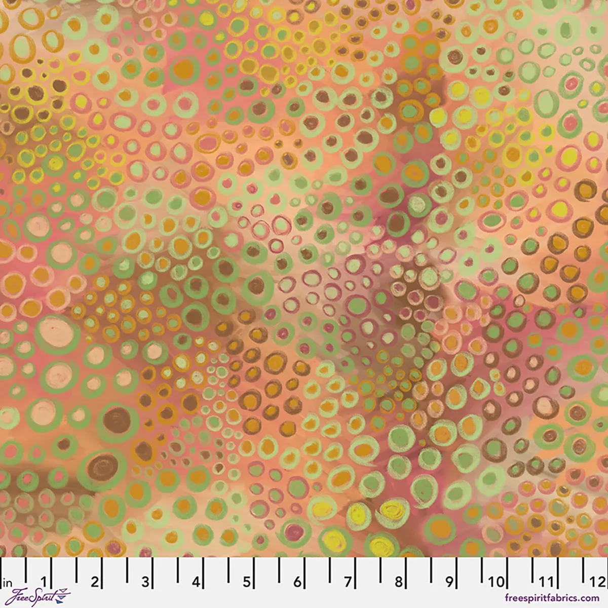 Pebbles in Sunset, Birds of a Feather Printed Cotton
