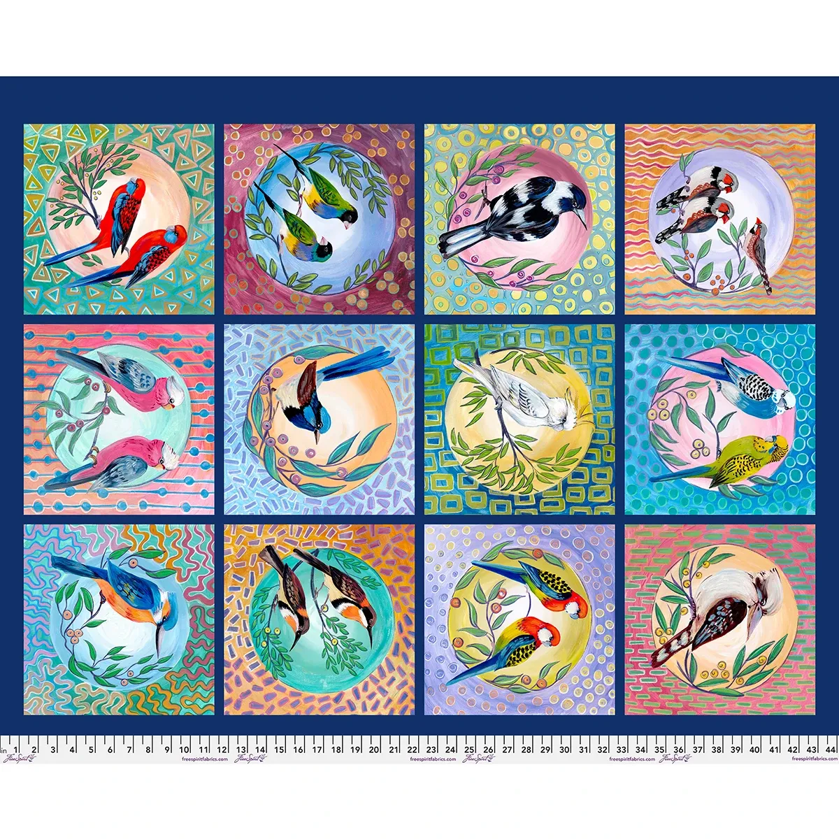 Bird Blocks Panel, Birds of A Feather